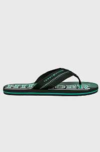 Tommy Hilfiger zelené pánske žabky Hilfiger Stripe Beach Sandal Black -