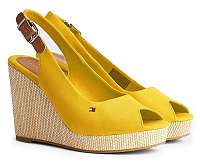 Tommy Hilfiger žlté topánky na kline Iconic Elena Back Wedge