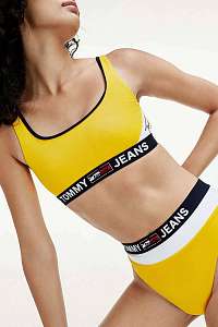 Tommy Hilfiger žltý horný diel plaviek Bralette s gumou