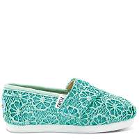 Toms detské topánky Tiny Classic / Mint Crochet Glitter