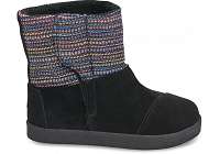 Toms zdobené detské kapce Nepal Black Metallic Boucle / Suede