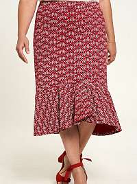 Tranquillo červená sukňa s geometrickými vzormi
