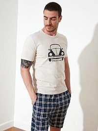 Trendyol béžovo-modré pánske pyžamo