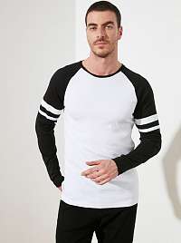 Trendyol bielo-čierne pánske tričko
