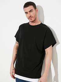 Trendyol čierne oversized pánske tričko