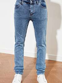 Trendyol modré pánske džínsy slim fit
