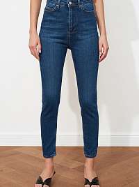 Trendyol modré skrátené skinny fit džínsy
