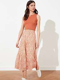 Trendyol oranžová vzorovaná midi sukňa