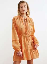 Trendyol oranžové áčkové šaty