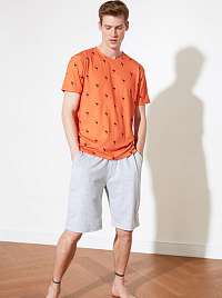 Trendyol oranžovo-sivé pánske pyžamo