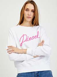 Tričká s dlhým rukávom pre ženy Diesel - biela