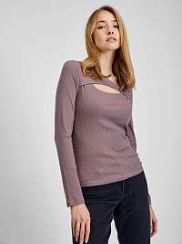 Tričká s dlhým rukávom pre ženy GAP - fialová