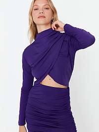 Tričká s dlhým rukávom pre ženy Trendyol - fialová