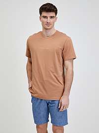 Tričká s krátkym rukávom pre mužov Calvin Klein - hnedá