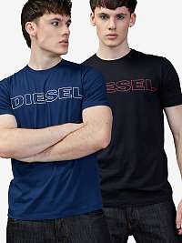 Tričká s krátkym rukávom pre mužov Diesel - čierna, tmavomodrá