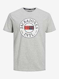 Tričká s krátkym rukávom pre mužov Jack & Jones - svetlosivá