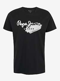 Tričká s krátkym rukávom pre mužov Pepe Jeans - čierna