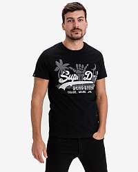 Tričká s krátkym rukávom pre mužov Superdry - čierna