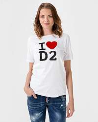 Tričká s krátkym rukávom pre ženy DSQUARED2 - biela
