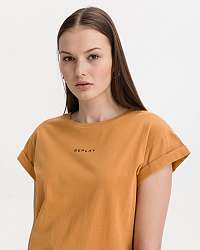 Tričká s krátkym rukávom pre ženy Replay - oranžová
