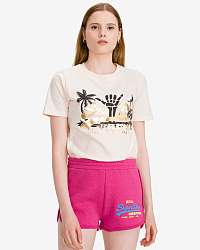 Tričká s krátkym rukávom pre ženy Superdry - béžová