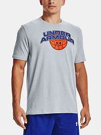 Tričko Under Armour UA BBALL BRANDED WRDMRK SS - šedá