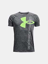 Tričko Under Armour UA Tech Split Logo Hybrid SS - čierne