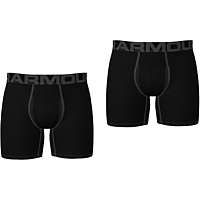 Under Armour pánske boxerky UA Tech 6in 2 Pack-BLK