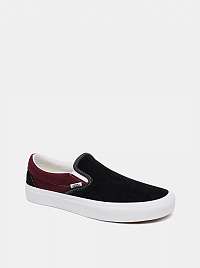 Vans bordovo-čierne pánske semišové slip on tenisky