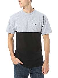 Vans COLORBLOCK Athletic Heather/Black Pánske tričko s krátkym rukávom - Black