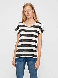 Vero Moda bielo-čierne pruhované tričko Wide Stripe