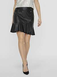 Vero Moda čierna koženková sukňa Liv