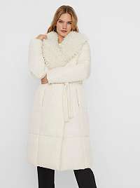 Vero Moda krémový zimný prešívaný kabát 