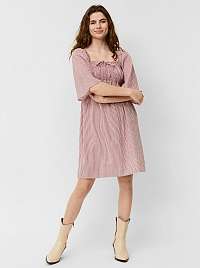 Vero Moda ružové pruhované šaty Anabelle