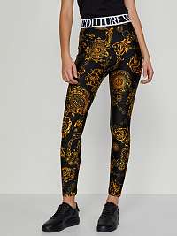 Versace Jeans Couture zlaté a čierne vzorované legíny pre ženy