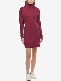 Vínové dámske mikinové šaty s limcom Ragwear Cruzada Dress Organic