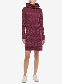 Vínové dámske vzorované mikinové šaty Ragwear Chloe Dress