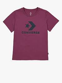 Vínové dámske vzorované tričko Converse