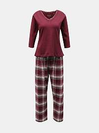 Vínové kockované pyžamo Dorothy Perkins