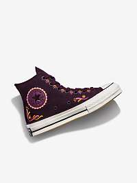 Vínové vzorované členkové tenisky Converse Chuck 70