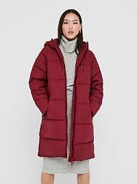 Vínový zimný kabát ONLY Sienna