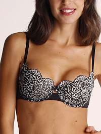 WONDERBRA SPIRIT LACE UNDERWIRE BRA - Dámska krajková podprsenka - čierna - smotanová