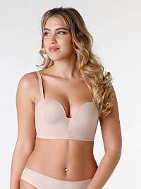 WONDERBRA ULTIMATE BACKLESS BRA - Dámska push-up podprsenka pre hlboký výstrih na chrbte - telová
