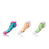 Zábavné členkové ponožky CRAZY IN-SHOE SOCKS 3 páry - Zábavné nízke bláznivé ponožky unisex v sade 3 párov - svetlo modré - biele - svetlo zelené