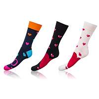Zábavné ponožky CRAZY SOCKS 3 páry - Funny crazy ponožky 3 páry - čierne - biele - červené