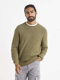 Základný sveter v khaki farbe od značky Celio Vecold
