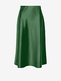 Zelená dámska saténová midi sukňa ICHI