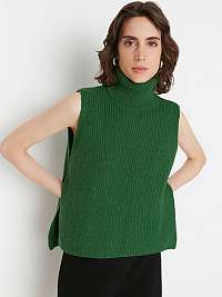 Zelená dámska vesta s vlnou Trendyol