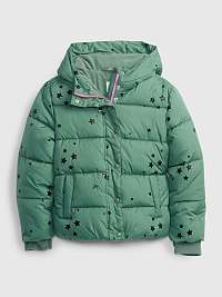 Zelená dievčenská zimná prešívaná bunda GAP