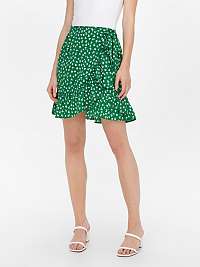 Zelená kvetinová krátka zavinovacia sukňa ONLY Olivia